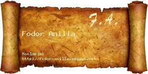 Fodor Anilla névjegykártya