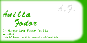 anilla fodor business card